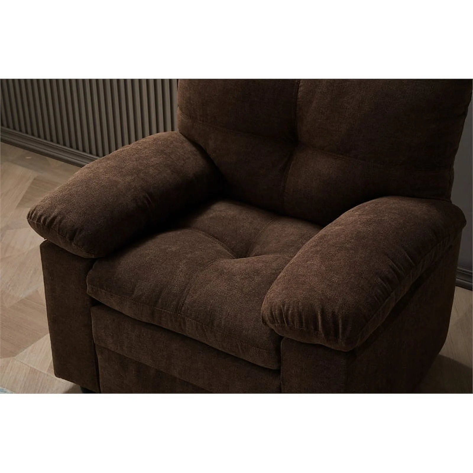 Home Square Linen Living Room Chair in Brown Finish - Set of 2