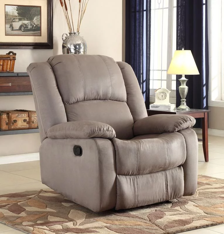 Microfiber Gliding Recliner , Gray