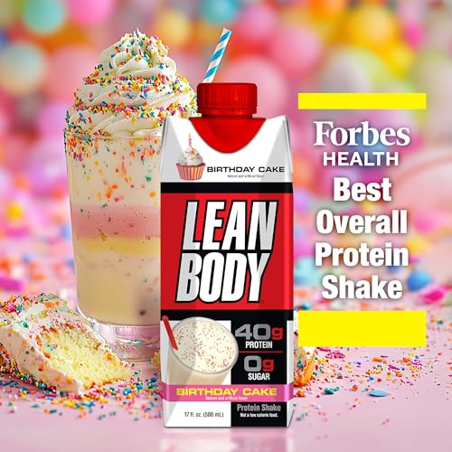 Labrada Lean Body Ready-to-Drink Strawberry Protein Shake, 40g Protein, Whey Blend, 0 Sugar, Gluten Free, 22 Vitamins & Minerals, 17 Ounce (Recyclable Carton & Lid - Pack of 12) LABRADA