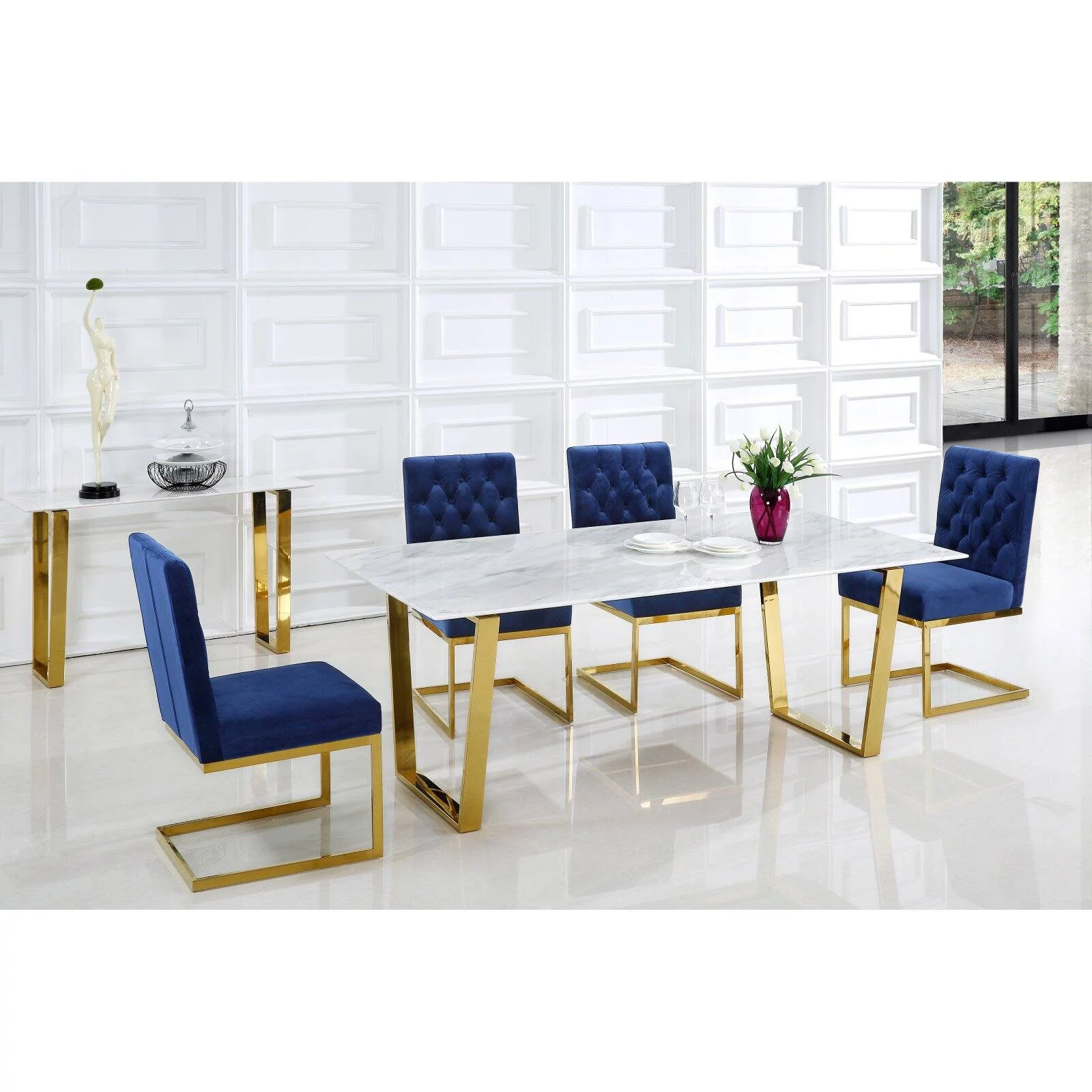 Meridian Furniture Inc Cameron Gold Dining Table