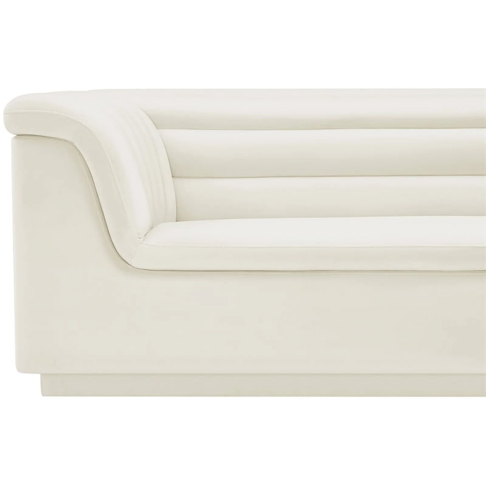Meridian Furniture Cascade Cream Velvet Fabric Loveseat
