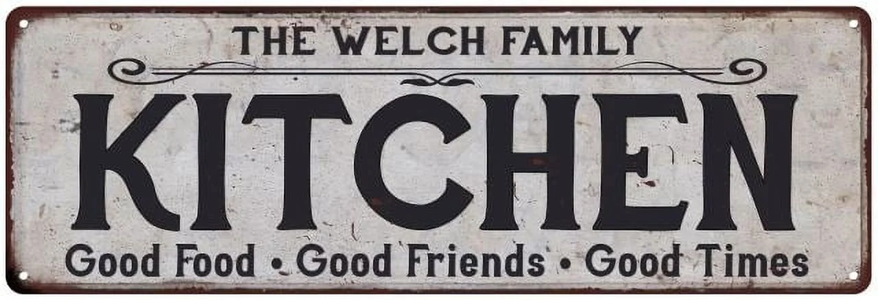 THE WELCH FAMILY KITCHEN Gift Chic Metal Sign 6x18 206180039260