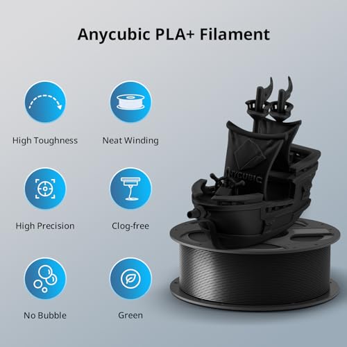 ANYCUBIC PLA+ 3D Printer Filament Bundle, PLA Plus 1.75mm Dimensional Accuracy +/- 0.02mm, Fit Most FDM 3D Printers, 1KG Spool, 2KG Gray+Gray