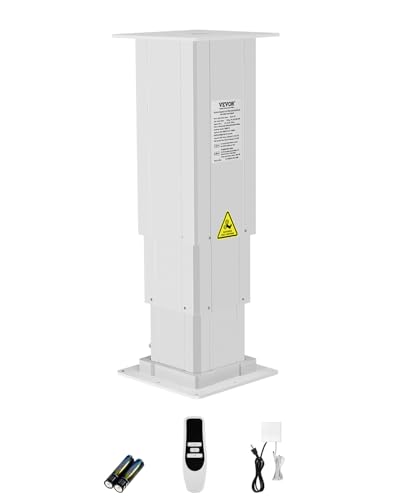 VEVOR Electric Lifting Column System, 176 lbs Lift Table, 14.2-31.1 in Height Range, Three-Stage Adjustable Desk Column, Telescopic Table Leg, Comes with Power-Supply Option to Control up/Down Motion