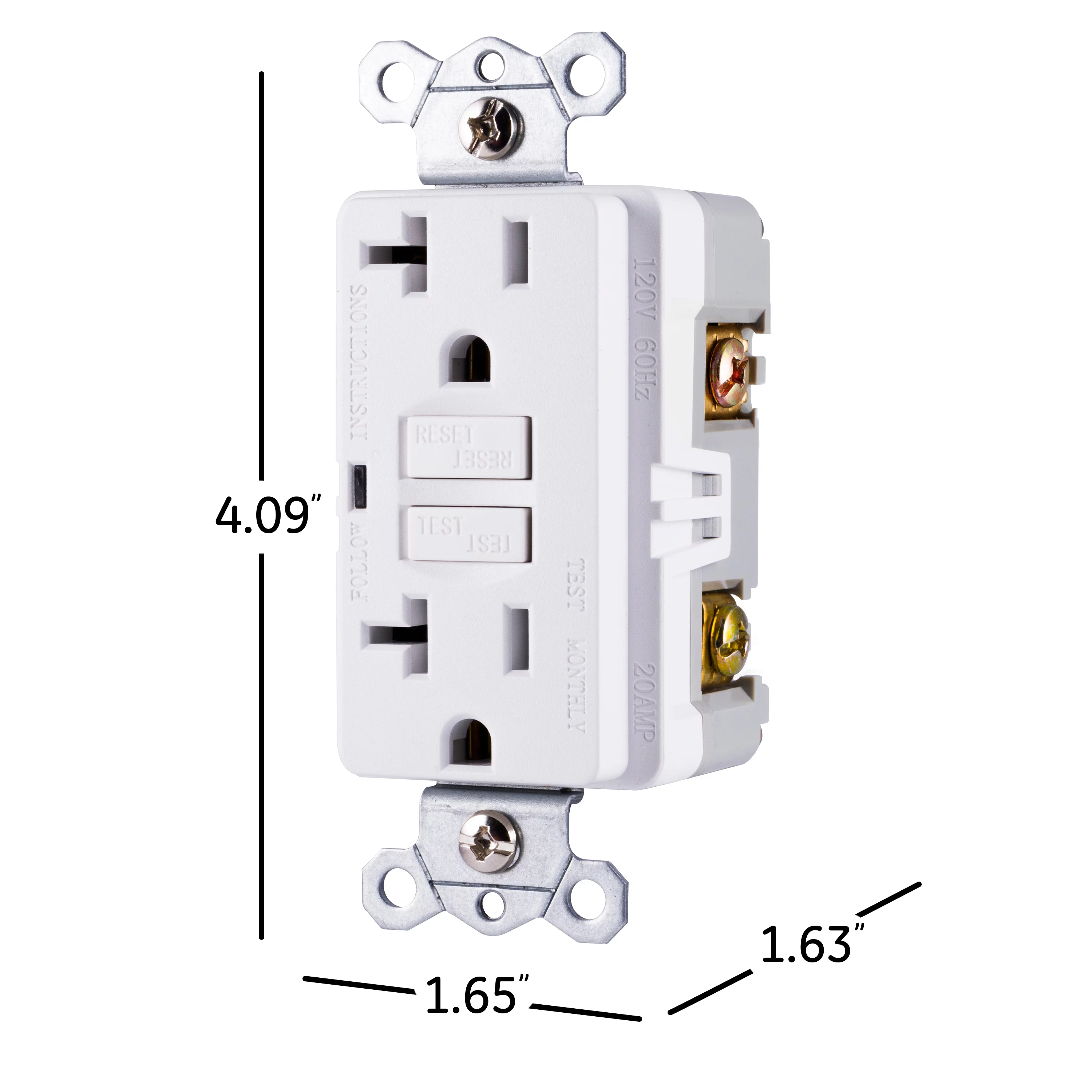 GE UltraPro 20A GFCI Outlet, White – 32077