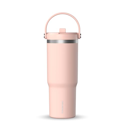 Hydrapeak Nomad 24 oz Tumbler with Handle and Straw Lid, Leakproof, Double Insulated, 24oz Cup Stainless Steel (Blush)