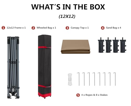 ABCCANOPY Pop Up Canopy - Outdoor Patio Portable Canopy Tent Heavy Duty for Backyard and Deck with 4 Sandbags(White, 10x10)