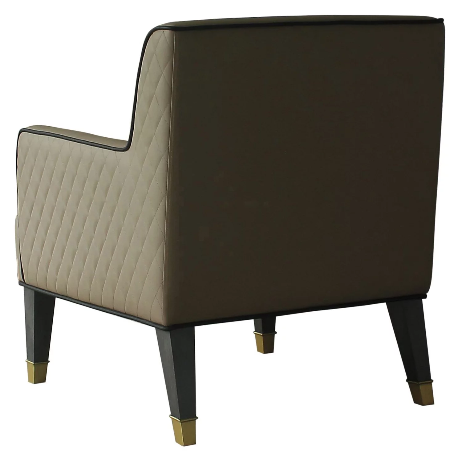 ACME House Beatrice Recessed Arm Accent Chair in Tan and Charcoal
