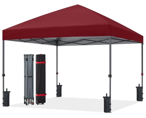 ABCCANOPY Pop Up Canopy - Outdoor Patio Portable Canopy Tent Heavy Duty for Backyard and Deck with 4 Sandbags(White, 10x10)