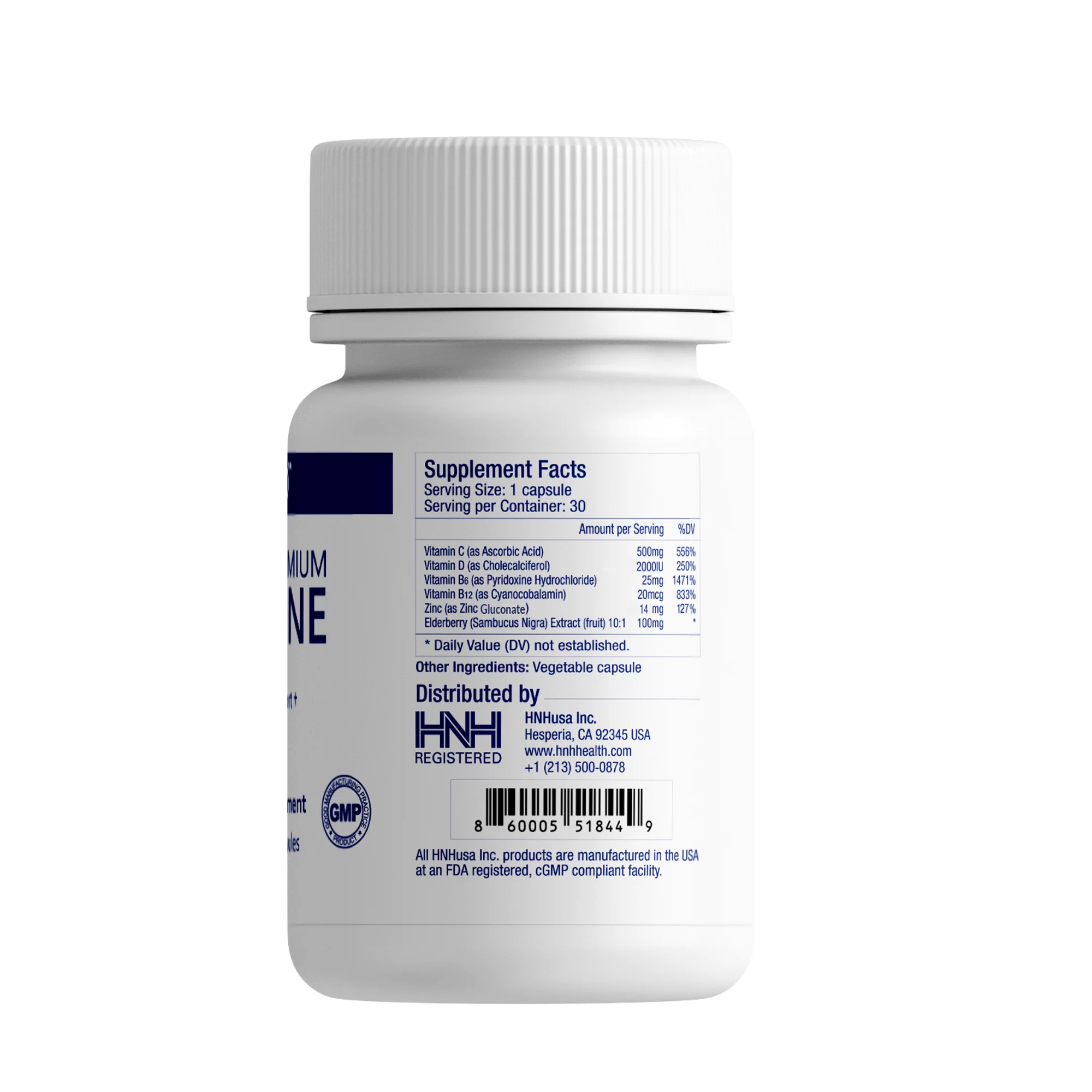 Dr.K&C Premium Immune Support Supplement - Immunity Boost 30 Veggie Capsules 6 in 1 Blend Vitamin C D B6 B12 Zinc Elderberry Powerful Antioxidant Overall Health System Non GMO