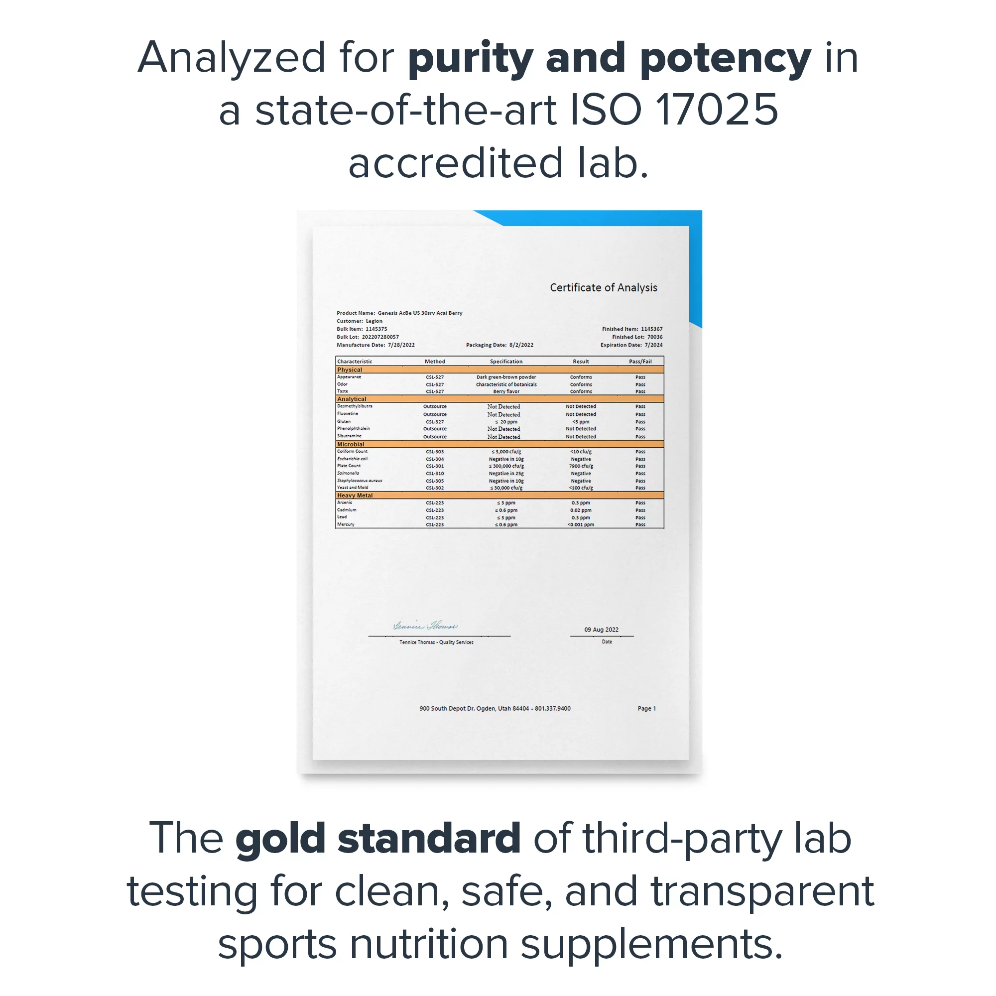 Legion Genesis Green Superfood Powder,  Acai Berry, 30 Servings