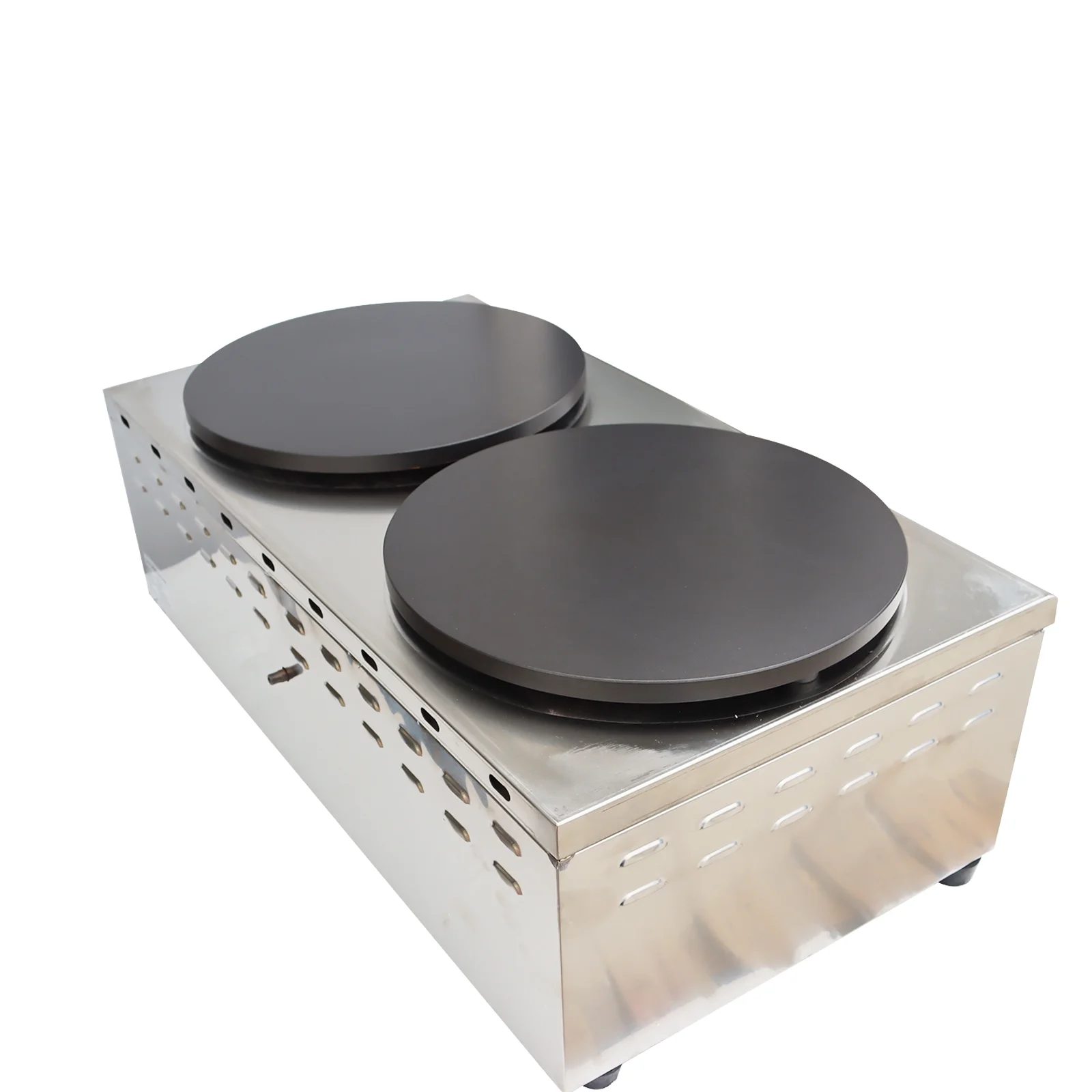 INTBUYING Commercial Double Plates Crepes Maker Natural Gas Crepes Maker 2000PA