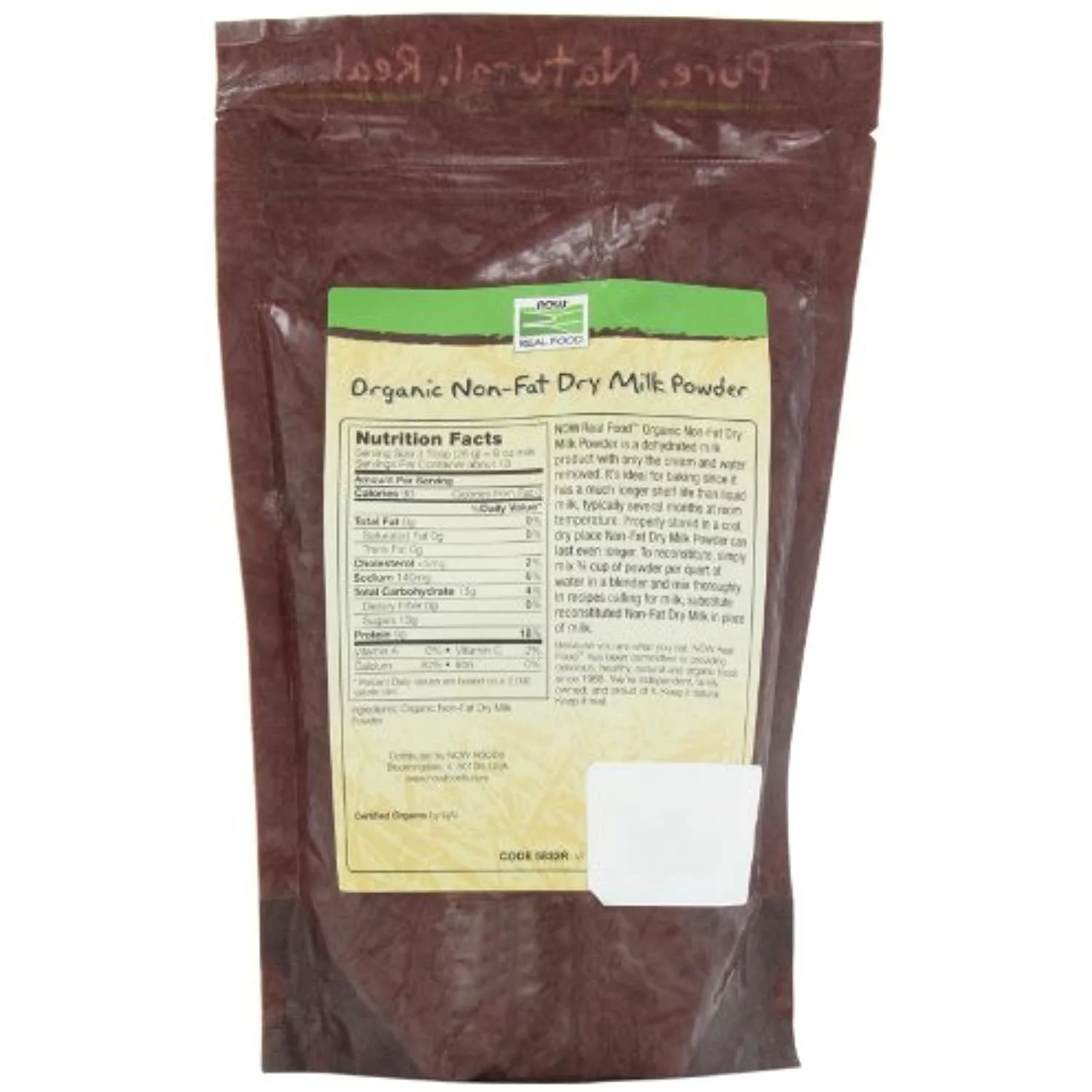 Now Foods Non Fat Dry Milk Powder Organic, 12-Ounce (Pack Of 2)