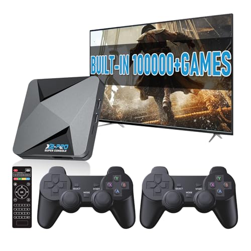Super Console X2 Pro Retro Game Console Pre-Built-in 100000+Games, Retro Game Console with 65+ emulators,EmuELEC 4.5/Android 9.0，4K UHD Display