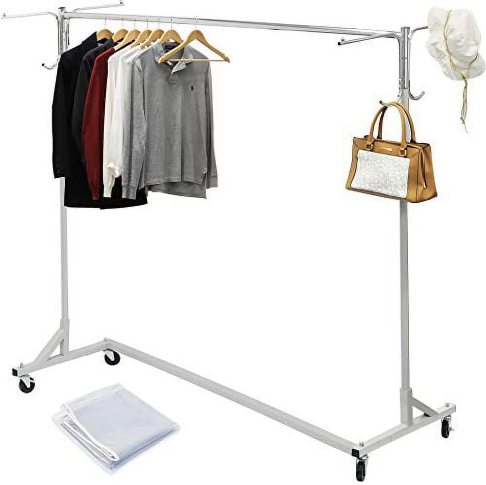 Simple Houseware Industrial Grade Z-Base Garment Rack, 400lb Load with 62