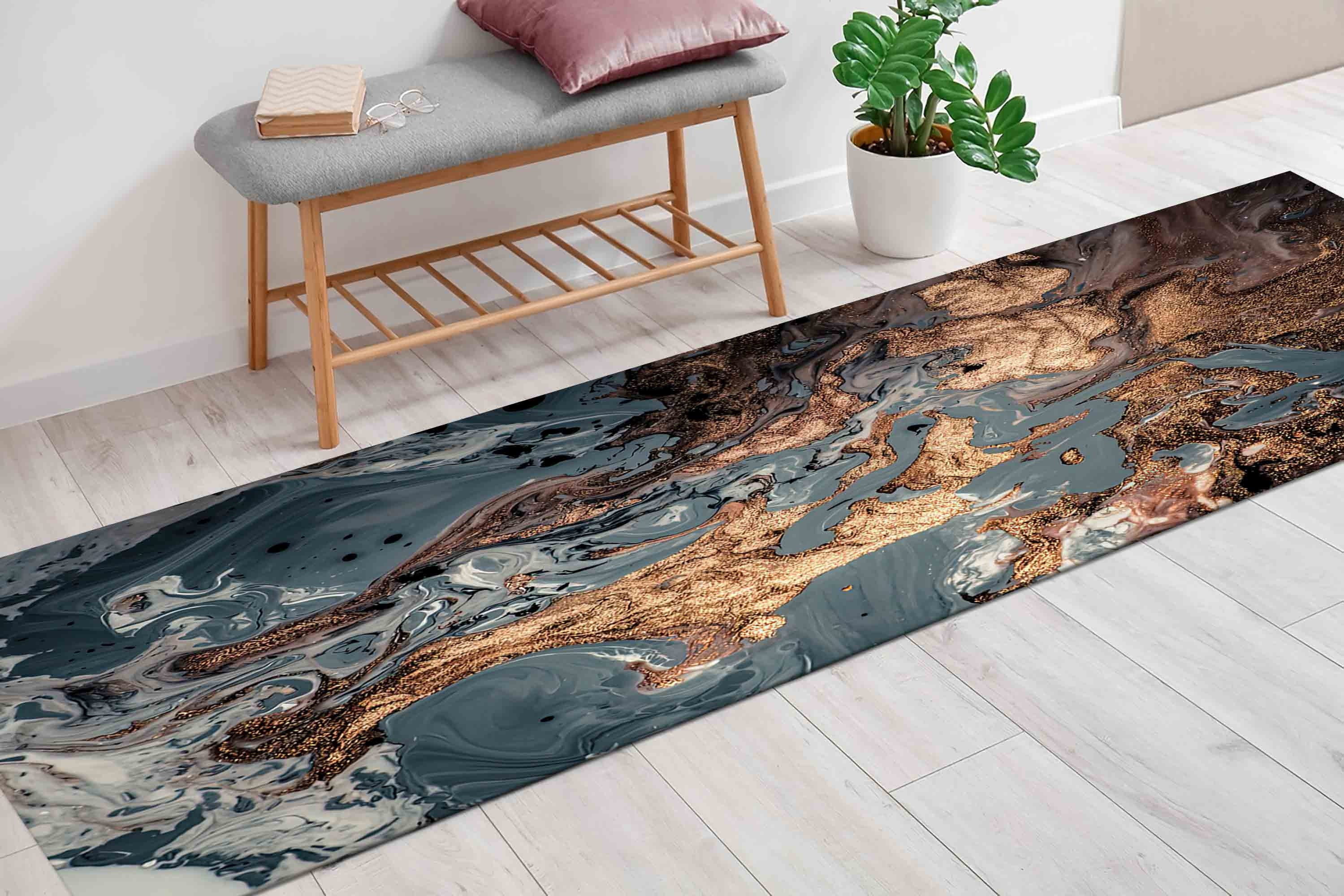 Alcohol Ink Rugs, Luxury Rugs, Shimmery Rug, Personalized Rugs, Hallway Rugs, Living Room Rugs, Marble Rug, Runner Rugs, Printed Rug, 2'x3' - 60x90 cm