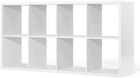 GEROBOOM Sturdy Room 13-Inch Cube  Organizer   with Extra Thick Exterior Edge  Open   Divider  Bookcase  6-Cube / 8-Cube / 9-Cube  Colors Available in Rustic Grey Oak and White