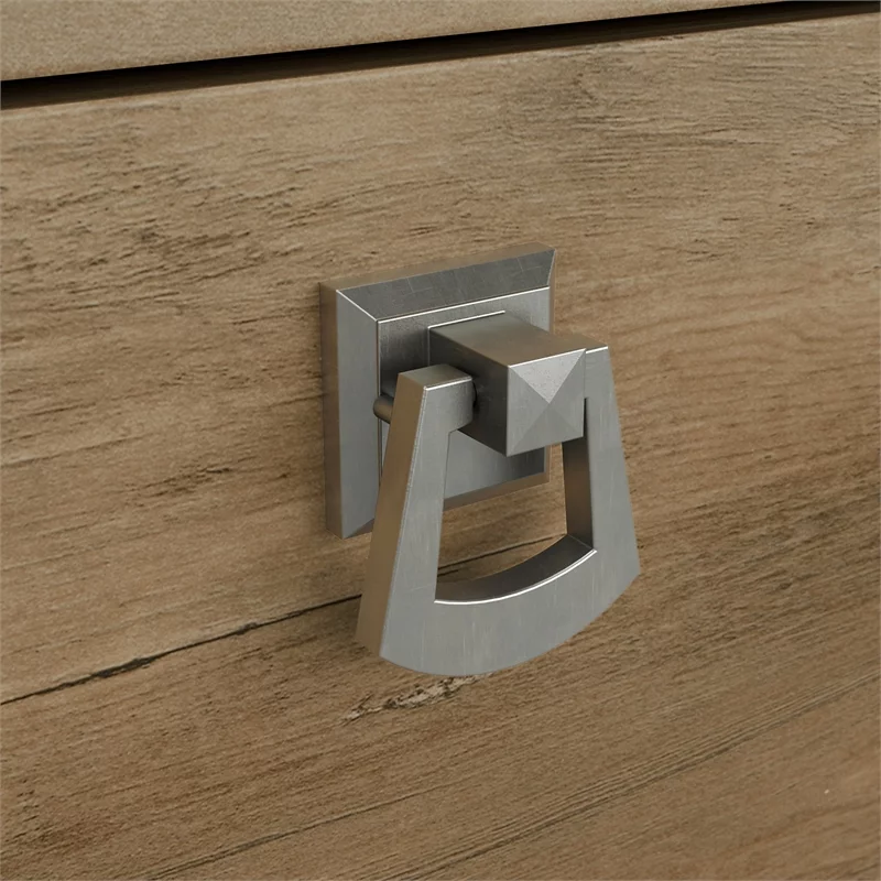 Pemberly Row Small Computer Desk with Hutch in Reclaimed Pine