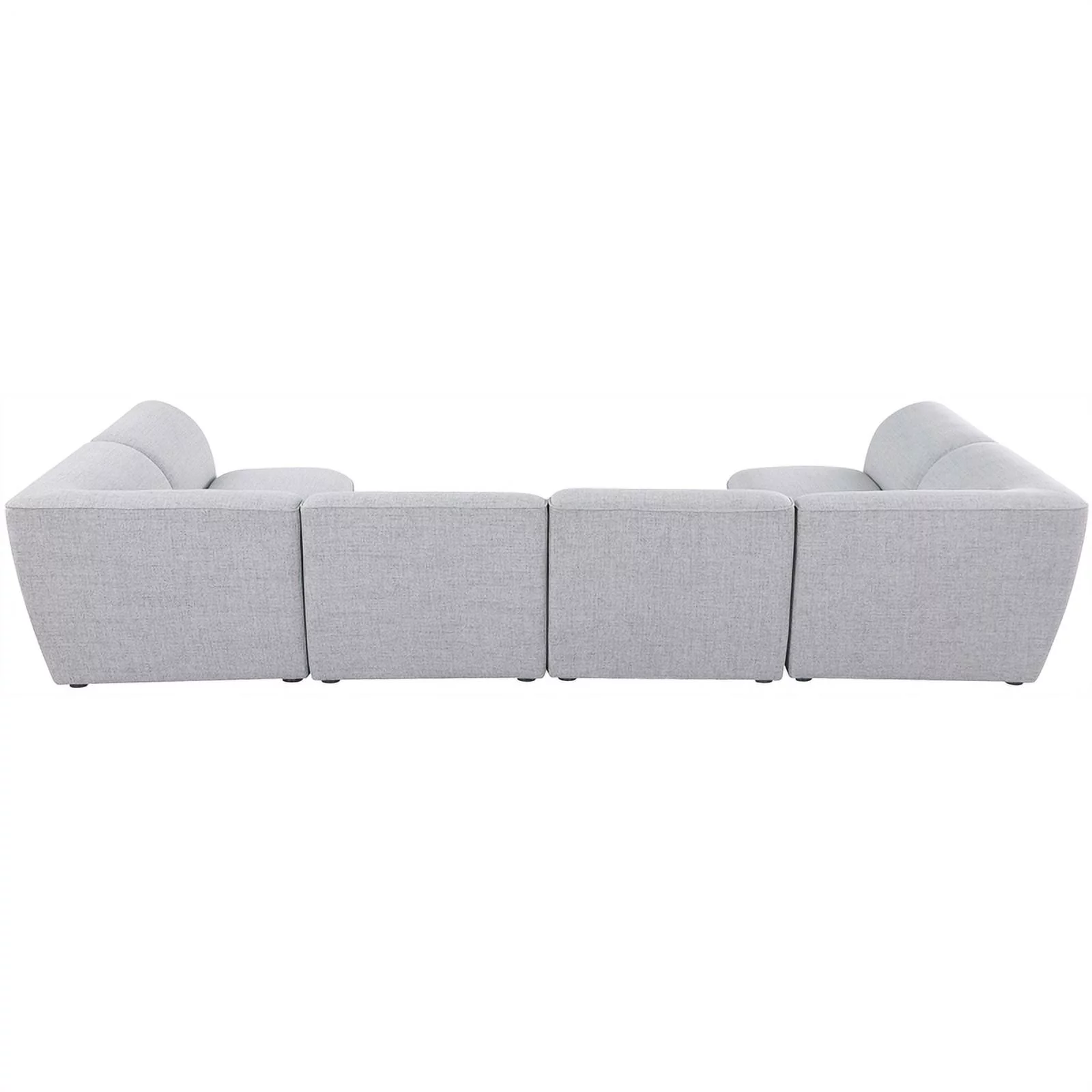 Meridian Furniture Miramar Grey Durable Linen Textured Modular Sectional