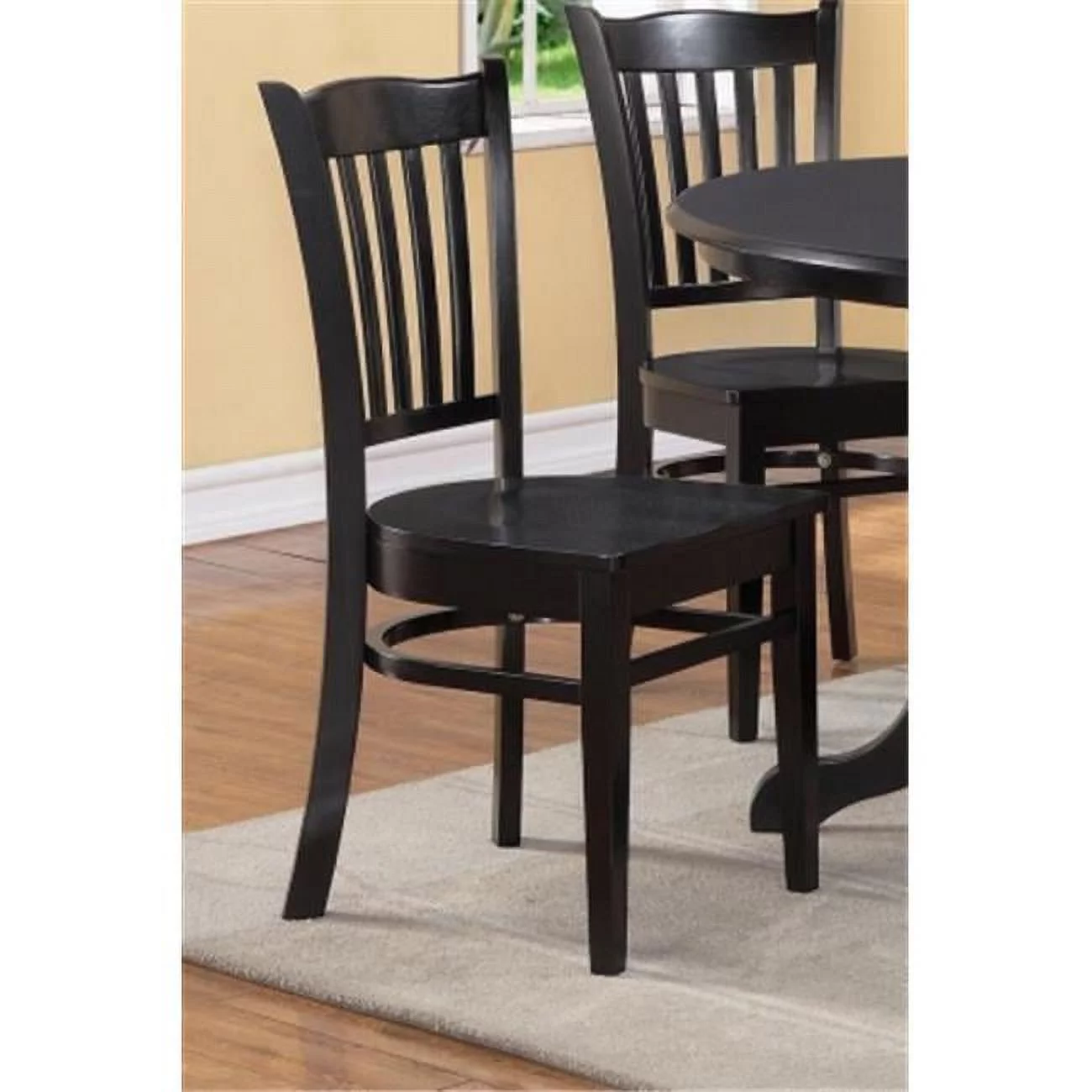 Gronton Dining Chair with Wood Seat in Black Finish Pack of 2