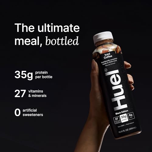 Huel Ready-to-Drink | Chocolate Meal Replacement Drink | High Protein Drink | Nutritionally Complete, Low Sugar, High Fiber, Plant Based, Vegan, Healthy | 20g Protein Per Bottle | 16.9 Fl Oz (12 Pack)