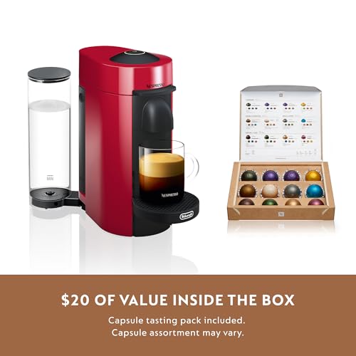 Nespresso Vertuo Plus Coffee and Espresso Maker by De'Longhi, Grey with Aeroccino Milk Frother