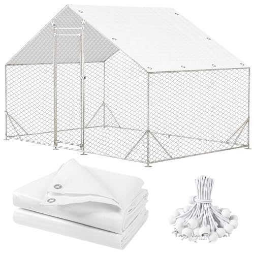 Chicken Coop Cover,11.48 * 6.23 FT Cover for Chicken Run Large Metal Chicken Coop Pen