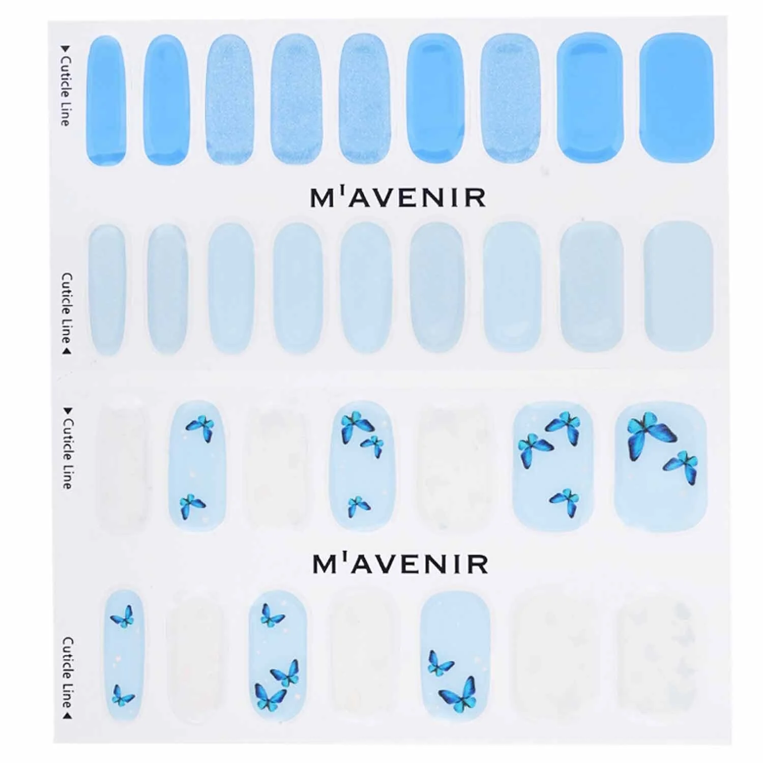 Mavenir Nail Sticker (Blue) - # Blue Leaf Nail  32pcs