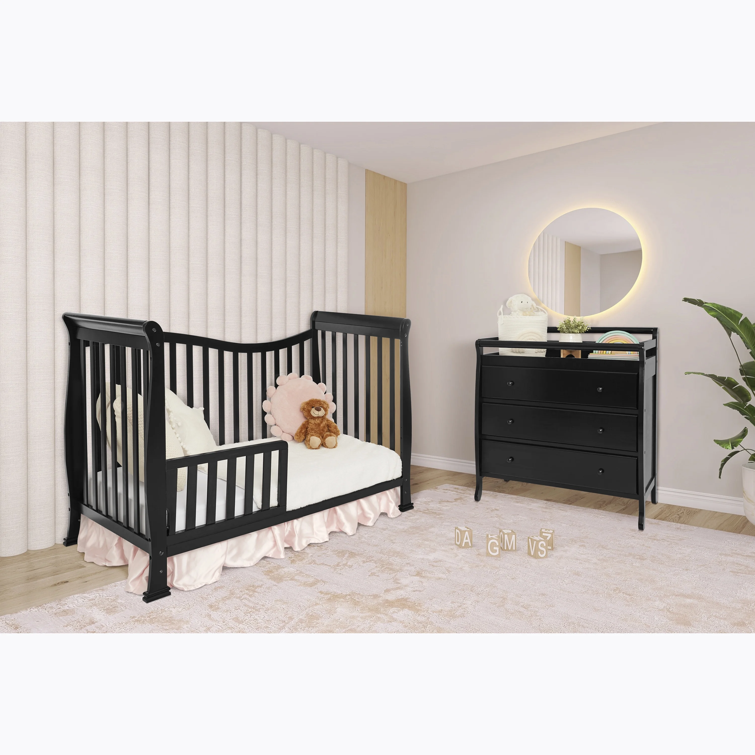 Dream On Me Violet 7-in-1 Convertible Crib Black