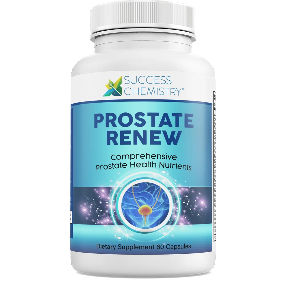 Success Chemistry Prostate Renew™ Supports Prostate & Urinary Health - Supports Urine Flow - Fewer Bathroom Trips - Promote Sleep & Bladder - With Saw Palmetto - 60 Vegi Caps