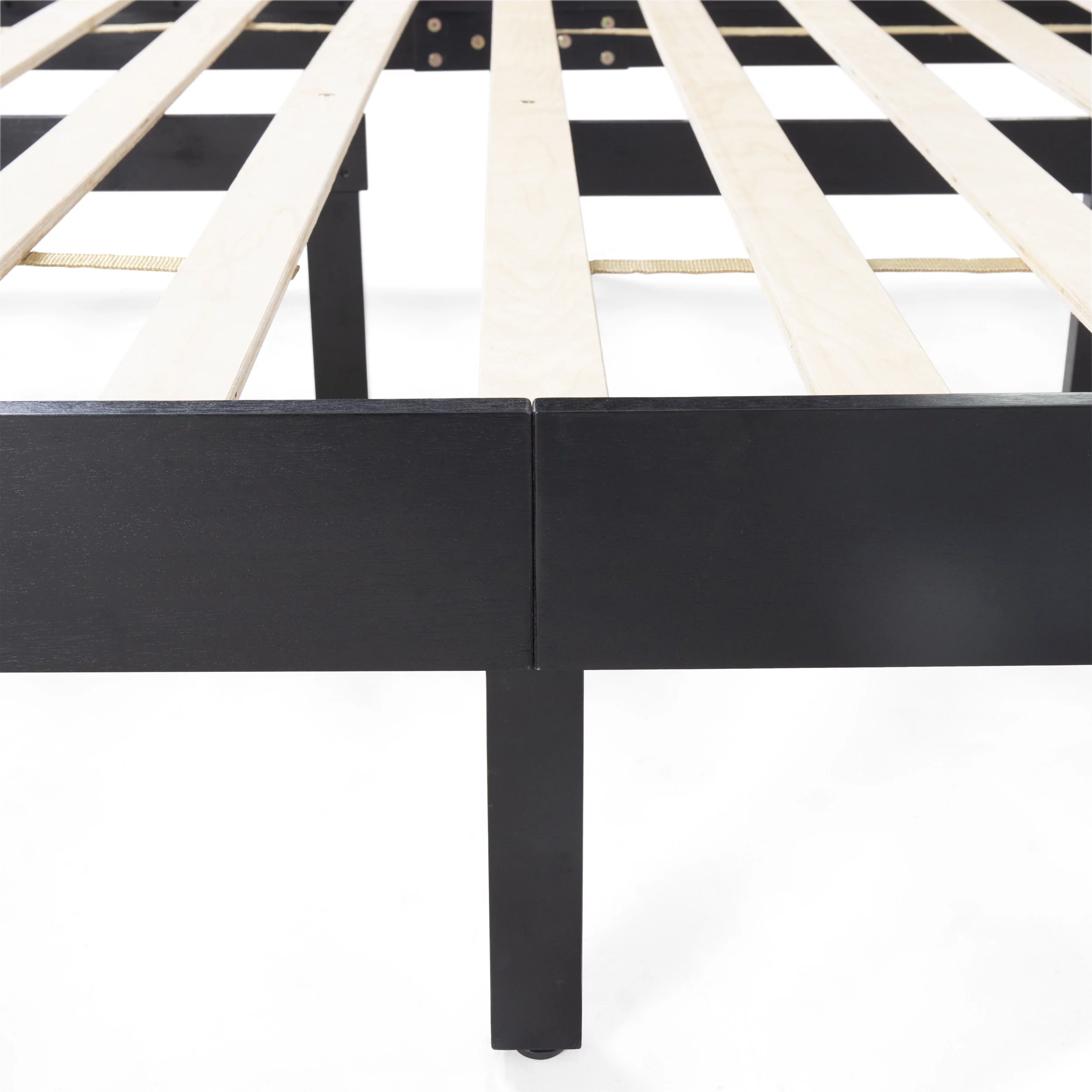 GDF Studio Moneta Farmhouse Acacia Wood Queen Bed, Black