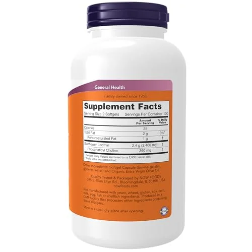 Sunflower Lecithin 1200 mg Soy-Free, Non-GMO - 200 Softgels