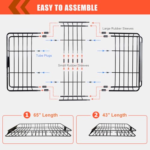 MeeFar Folding Hitch Mount Cargo Carrier Basket 60