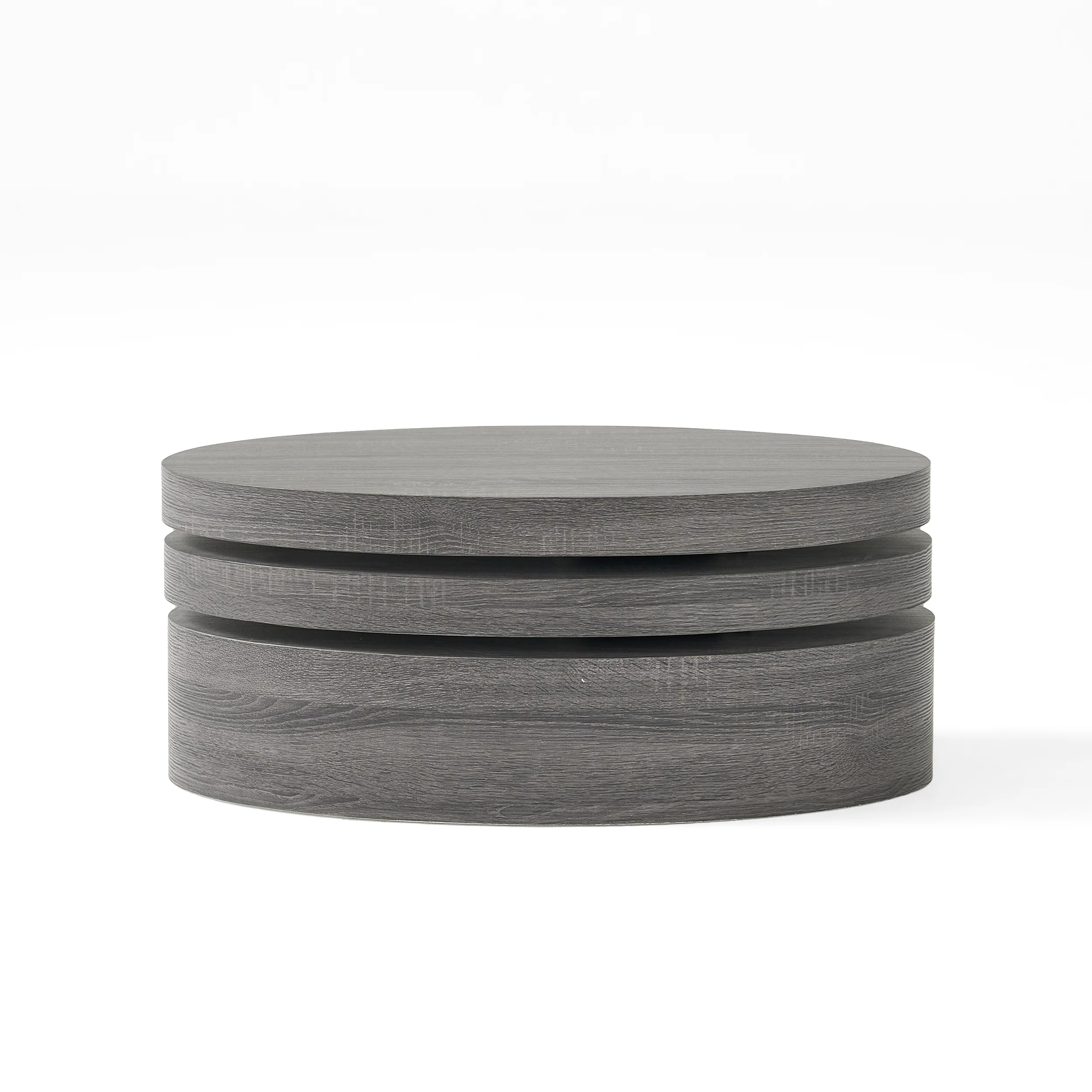 Genoa Small Oval Mod Rotatable Coffee Table, Black Sonoma Oak