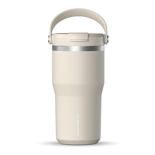 Hydrapeak Nomad 24 oz Tumbler with Handle and Straw Lid, Leakproof, Double Insulated, 24oz Cup Stainless Steel (Blush)