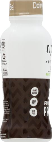 Ripple Vegan Protein Shake | Chocolate | 20g Nutritious Plant Based Pea Protein | Shelf Stable | No GMOs, Soy, Nut, Gluten, Lactose | 12 Oz, 12 Pack