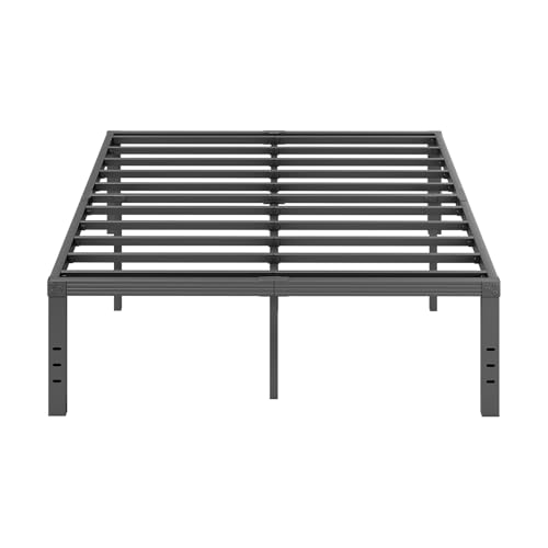 ZIYOO Full Size Bed Frame with Heavy Duty Steel Slat, 14 Inches Platform Bed Frame, Non-Slip Design, No Box Spring Needed, Easy Assembly, Quiet Noise Free, Under Bed Storage Space, Black