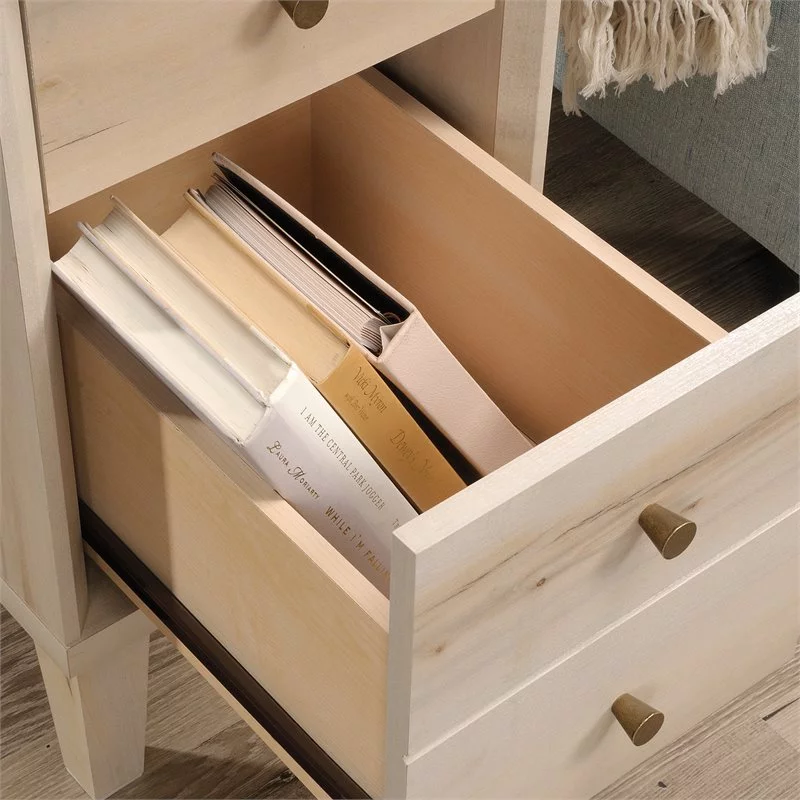 Pemberly Row 2 Drawers Modern Engineered Wood End Table in Maple