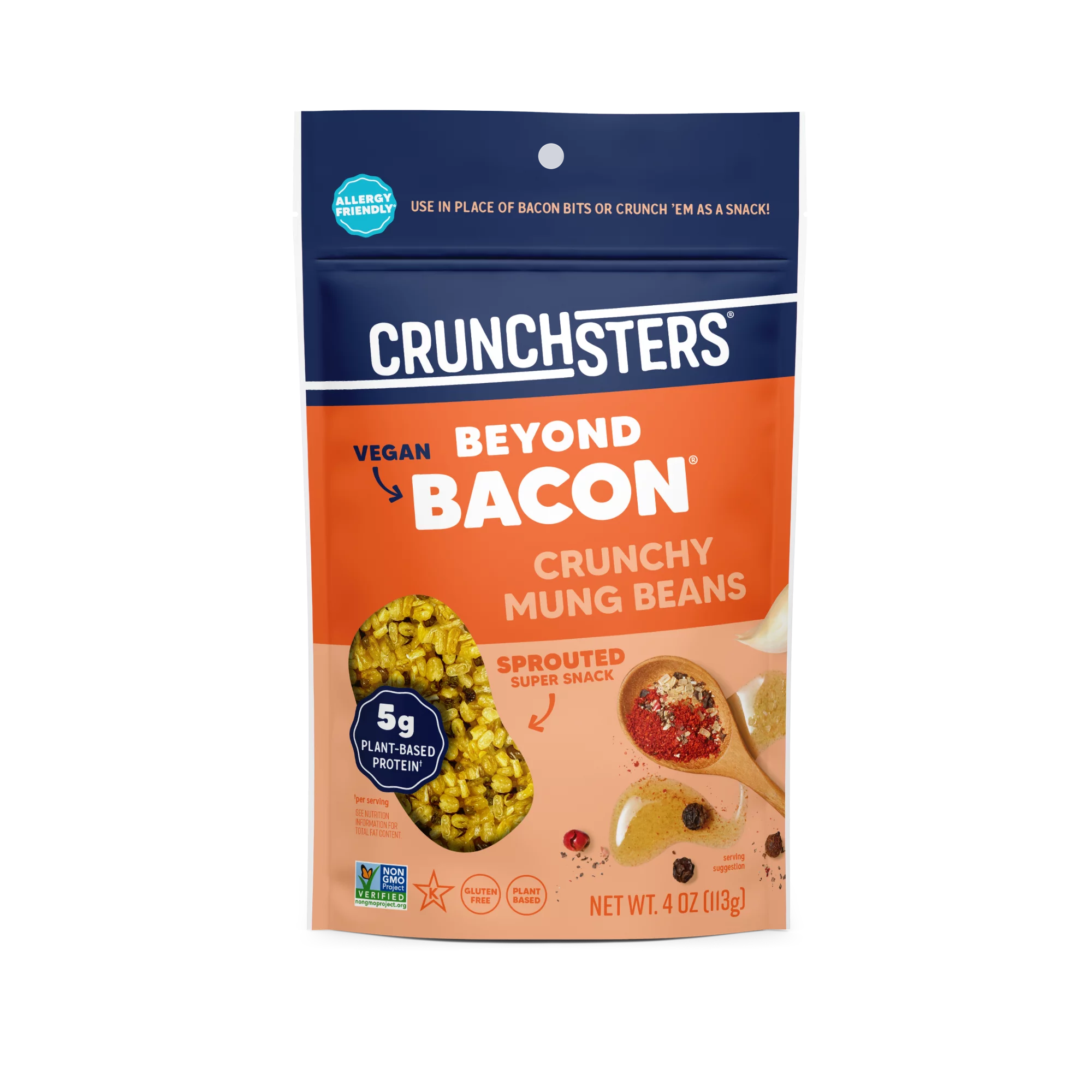 Crunchsters - Sprouted Protein Snack - Beyond Bacon 4oz 6-Pack