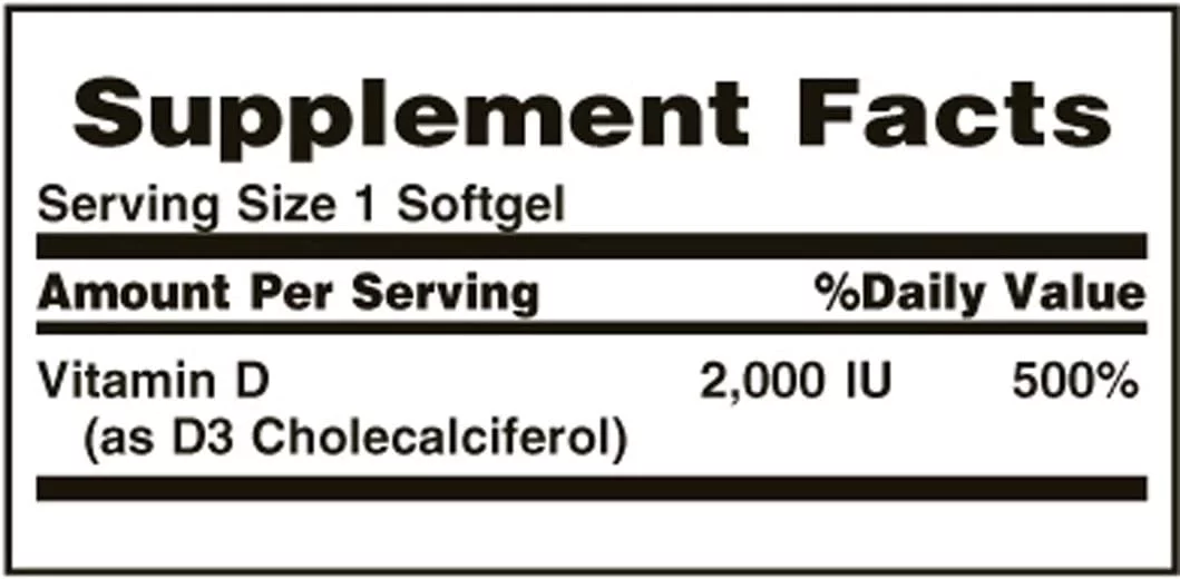 Nature's Bounty Vitamin D3 2000 IU Softgels 150 ea (Pack of 3)