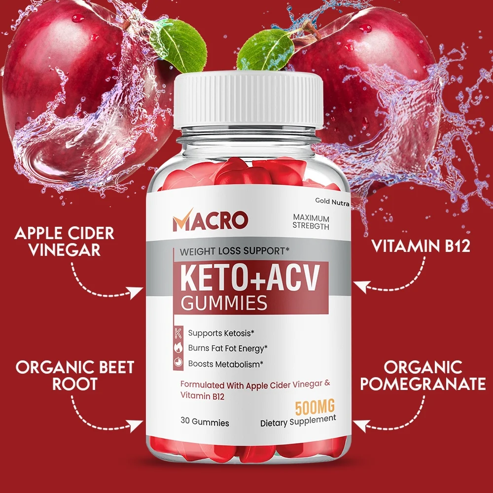 (5 Pack) Macro Keto ACV Gummies, Maximum Strength, Apple Cider Vinegar, 5 Months Supply Dietary Supplement