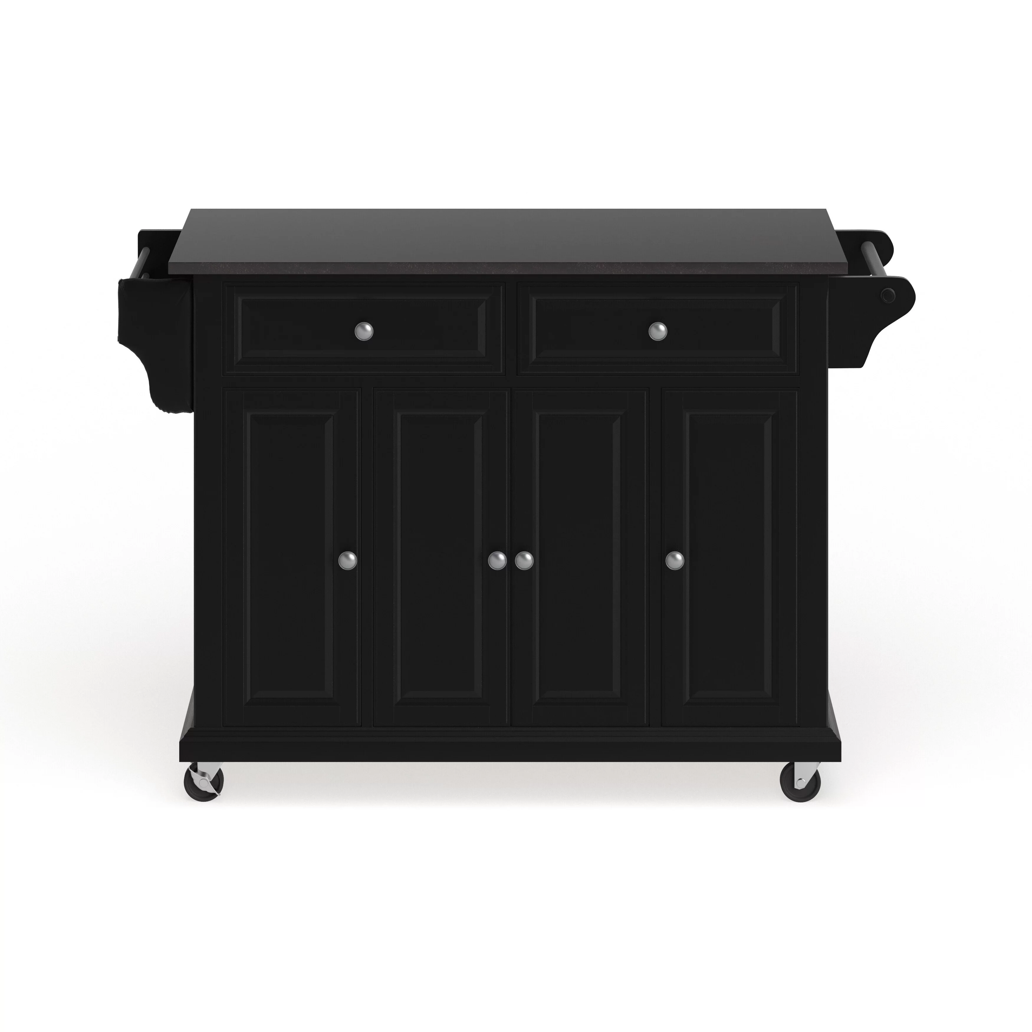 Crosley Furniture Crosley Black Wood Kitchen Cart/ Island with Solid Black Granite Top - 18