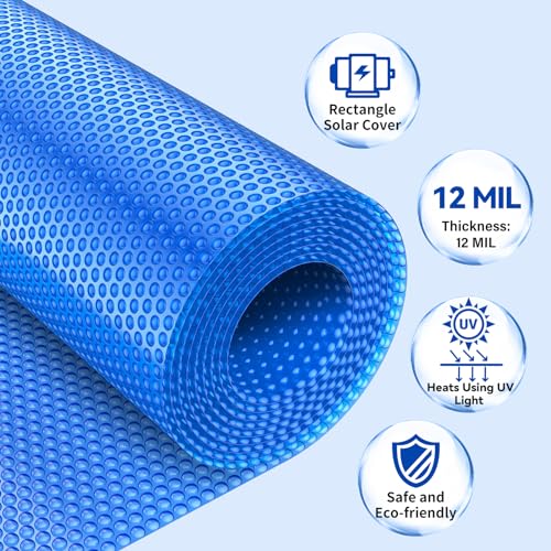 BigXwell Solar Pool Cover, 12Mil Round 12 Foot for Above-Ground and In-Ground Pools, 1200Series Solar Blanket for Swimming Pool (Round 12 FT)