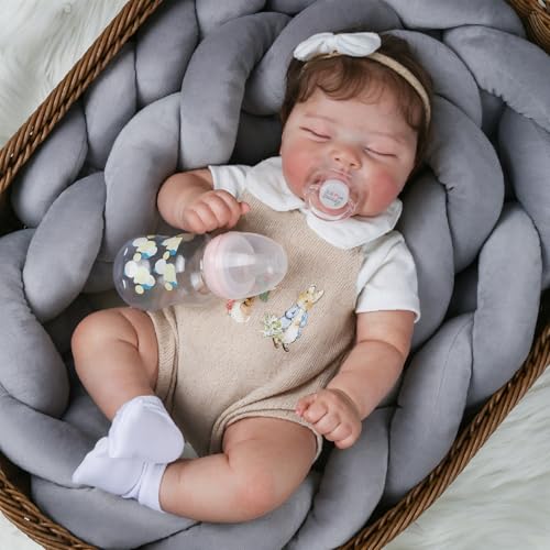 CHAREX Lifelike Reborn Baby Dolls - 22 Inch Sleeping Realistic Newborn Baby Girl with Soft Weighted Cloth Body, Real Life Baby Doll Peaches with Realistic Veins, Doll Gift Set for Kids Age 3+