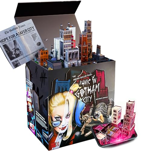 Arkham Asylum Files: Panic in Gotham City Augmented Reality Board Game - Escape Room-esque Batman Mystery with Harley Quinn and The Joker, Family Night - iOS 15+ | Android 13