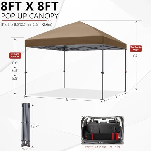 ABCCANOPY Pop Up Canopy - Outdoor Patio Portable Canopy Tent Heavy Duty for Backyard and Deck with 4 Sandbags(White, 10x10)