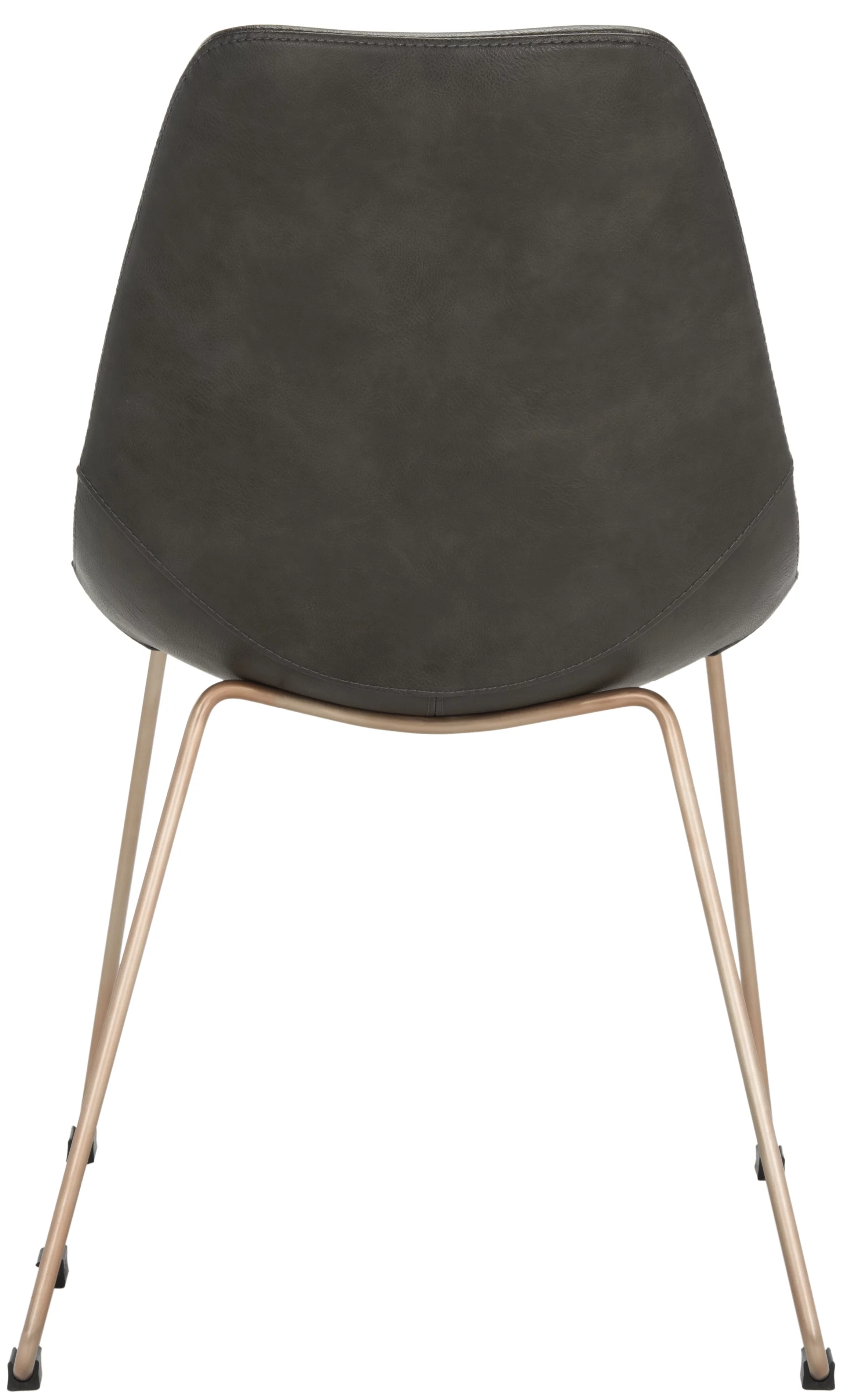 SAFAVIEH Dorian Mid Century Modern Leather Dining Chair, Grey, Set of 2