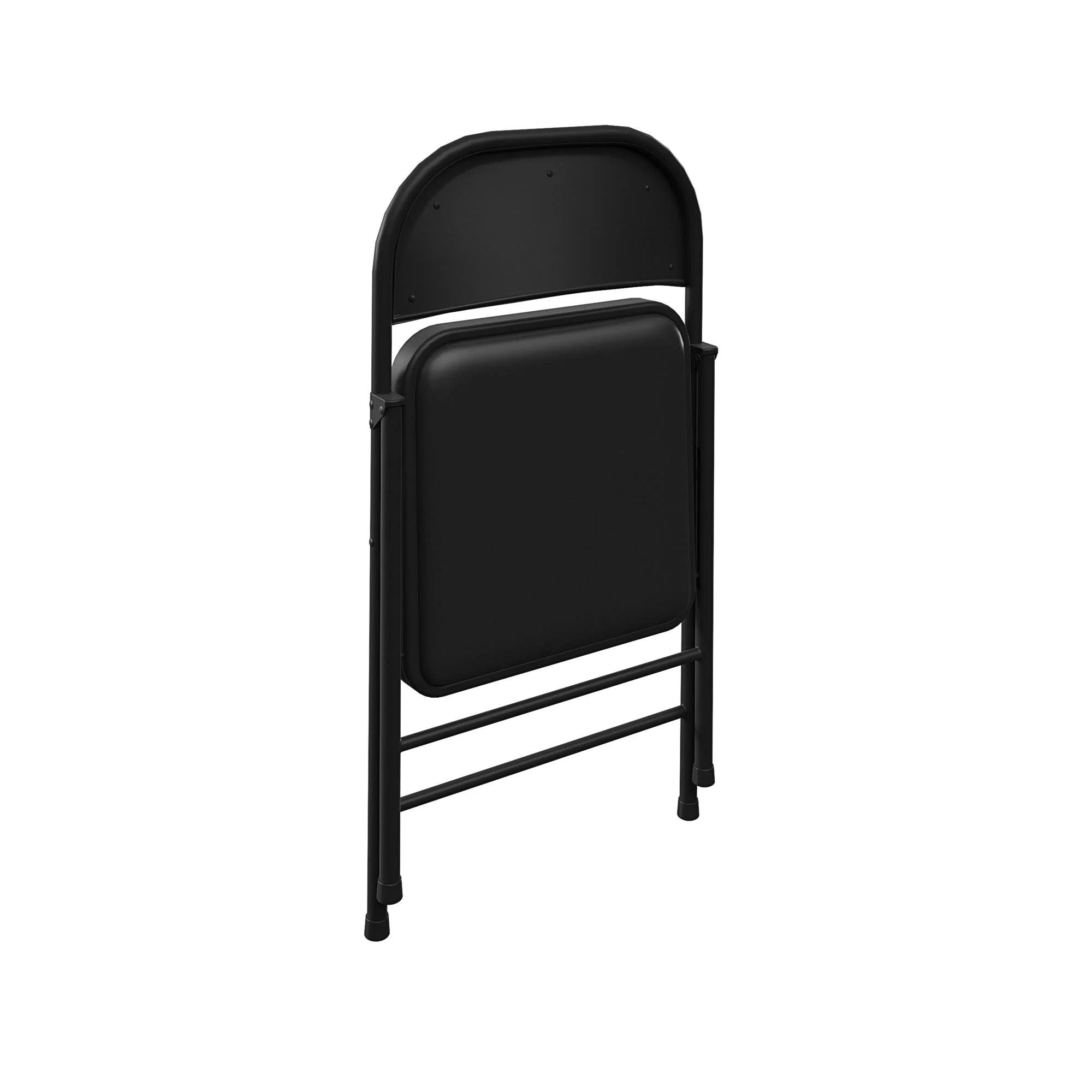 COSCO SmartFold Vinyl Folding Chair, 4-Pack, Black