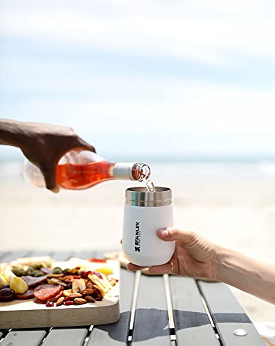 Stanley GO Everyday Wine Tumbler 10 oz | Press Fit Drink Through Lid | Beverage, Coffee, and Cocktail Cup | Insulated Stainless Steel Wine Glass | BPA-Free | Ash