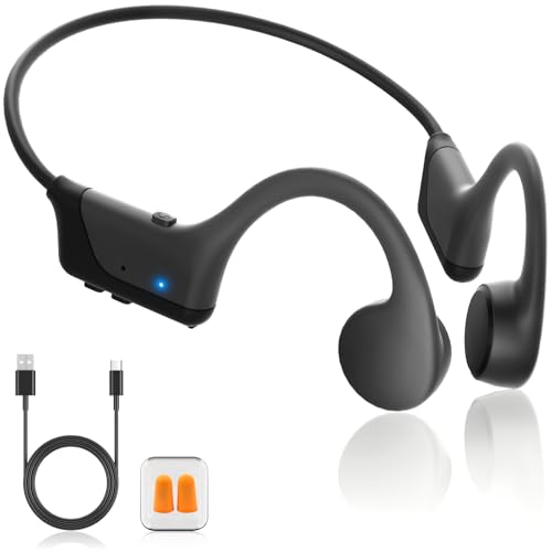 2025 New Bone Conduction Headphones，IP55 Waterproof Sports Headset，Ideal for Leisure，Running，Cycling，Equipped with Earplugs